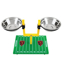 Chicago Bears Goal Post Double Bowl Pet Feeder