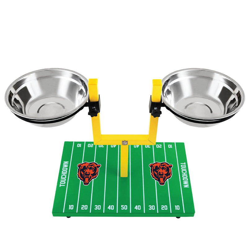 Chicago Bears Goal Post Double Bowl Pet Feeder