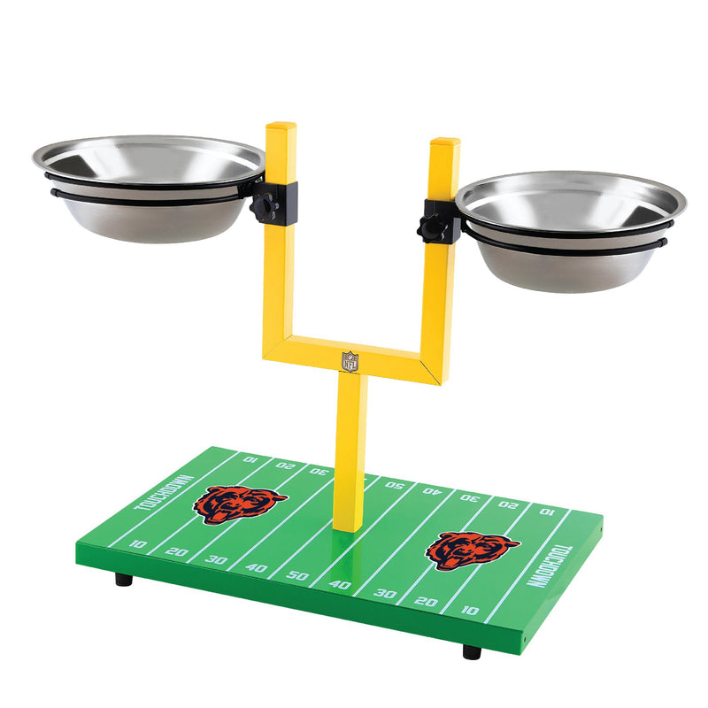 Chicago Bears Goal Post Double Bowl Pet Feeder