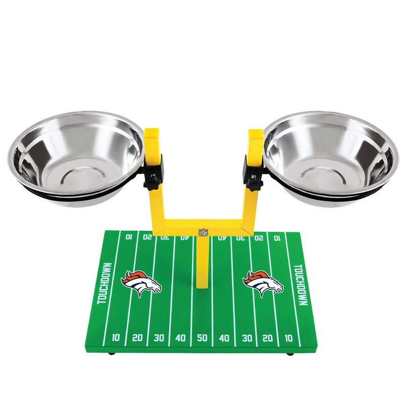 Denver Broncos Goal Post Double Bowl Pet Feeder