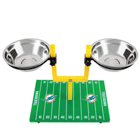 Miami Dolphins Goal Post Double Bowl Pet Feeder