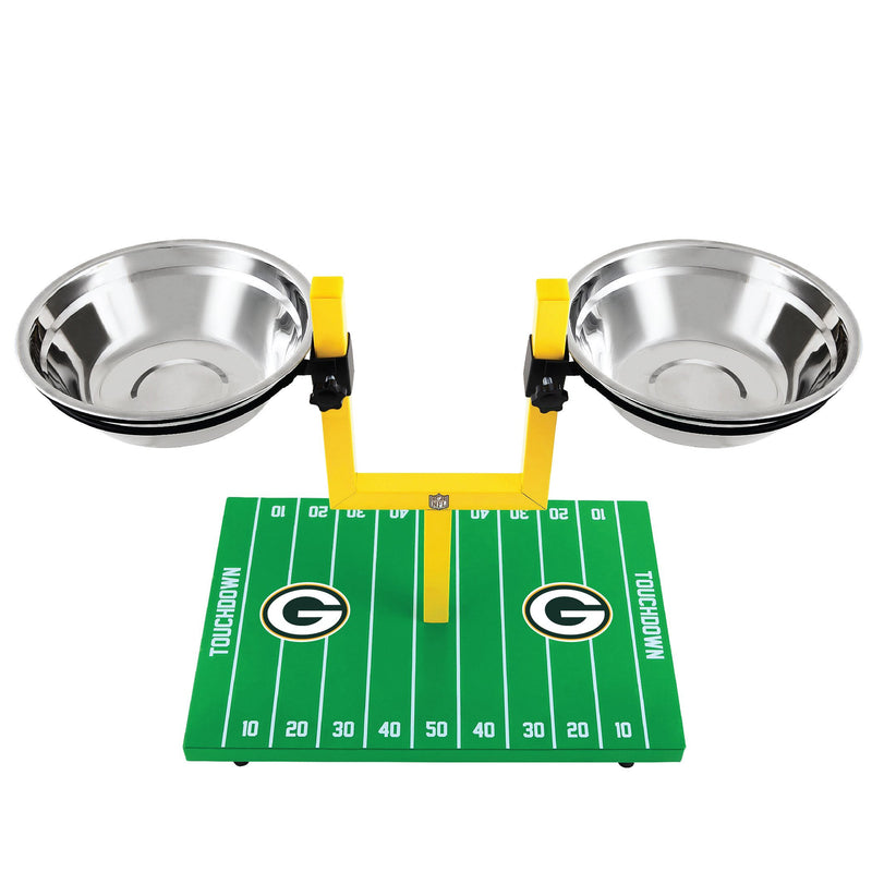 Green Bay Packers Goal Post Double Bowl Pet Feeder