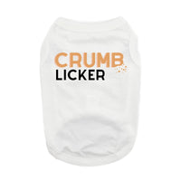 Crumb Licker All-Cotton Sleeveless Pet Shirt - White