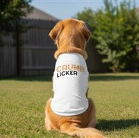 Crumb Licker All-Cotton Sleeveless Pet Shirt - White