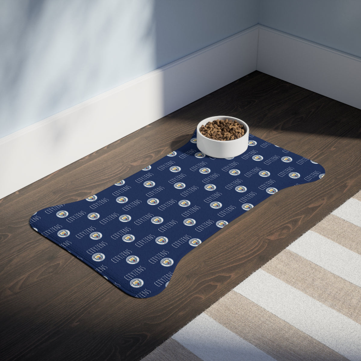 Manchester City FC 24/25 Kit Inspired Pet Feeding Mats