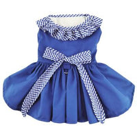 Blue Gingham Harness Dress with Leash