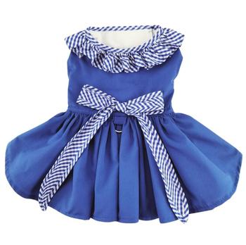 Blue Gingham Harness Dress with Leash