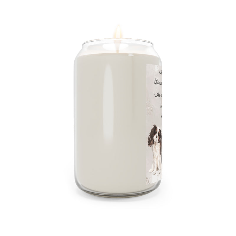 The Day Cavalier King Charles Spaniel Tri-Colored Pet Memorial Scented Candle, 13.75oz