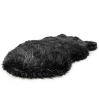 PupRug by Paw.com®  Faux Fur Orthopedic Dog Bed - Curve Midnight Black