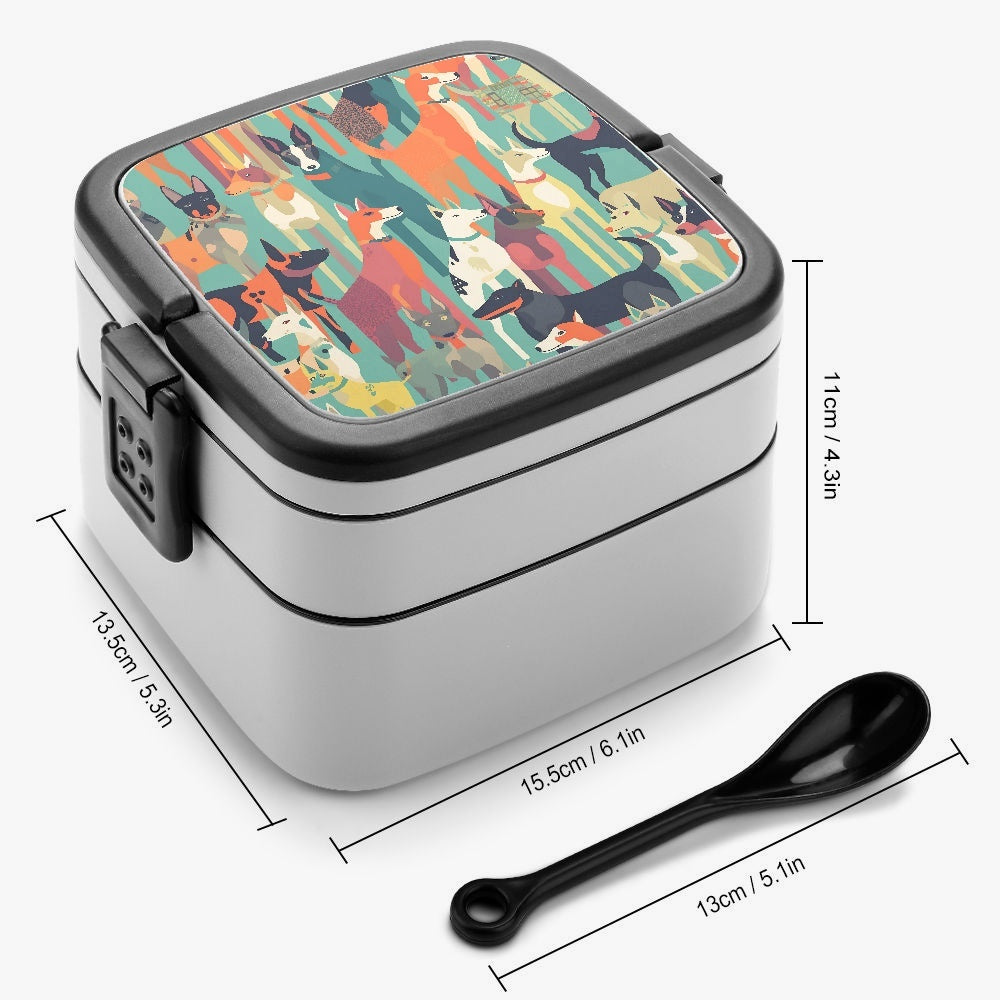 Dogs in Abstract Double-layer Lunch Box