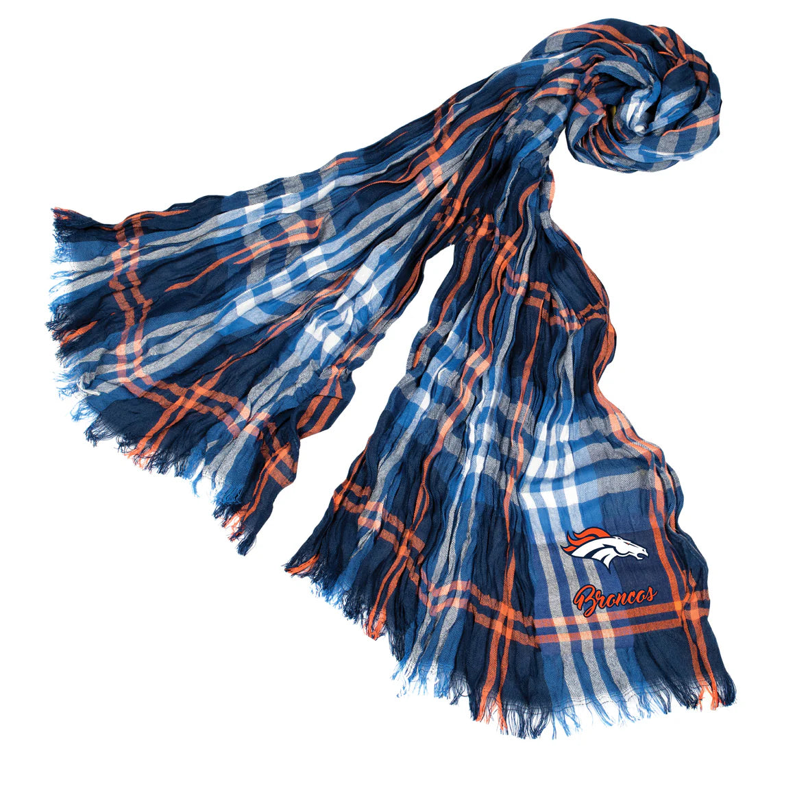 Denver Broncos Crinkle Scarf Plaid