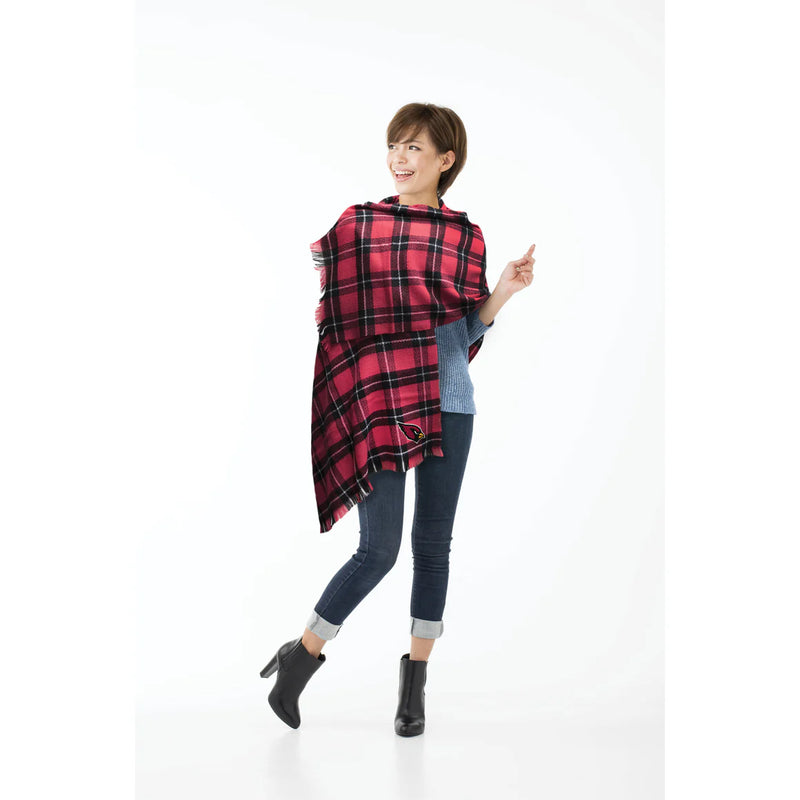 AZ Cardinals Plaid Blanket Scarf