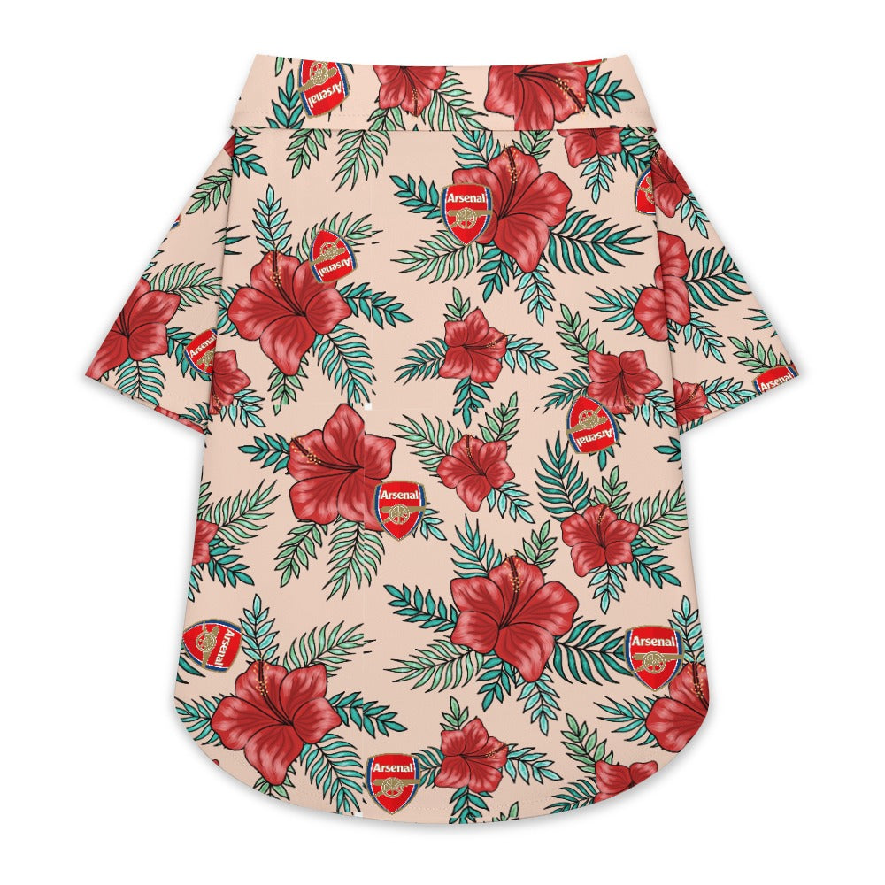 Arsenal FC 25/26 Team-Inspired Pet Hawaiian Shirt - for SMALL PETS
