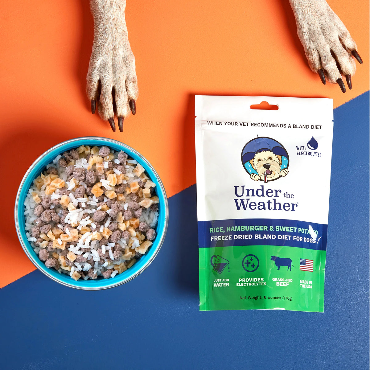 Under the Weather for Dogs - Rice, Hamburger & Sweet Potato meal mix 6 oz