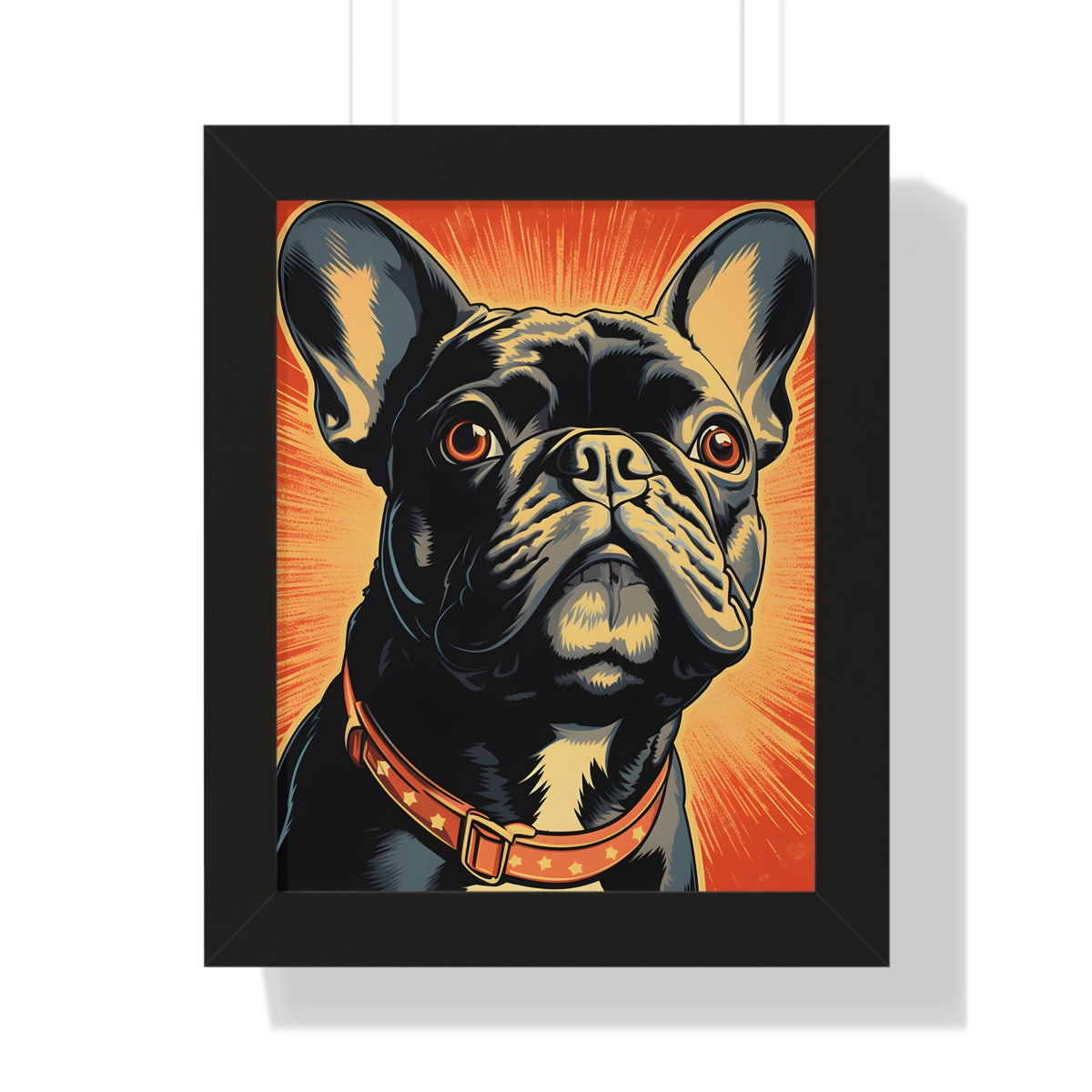 French Bulldog Pop-Art Retro Framed Print