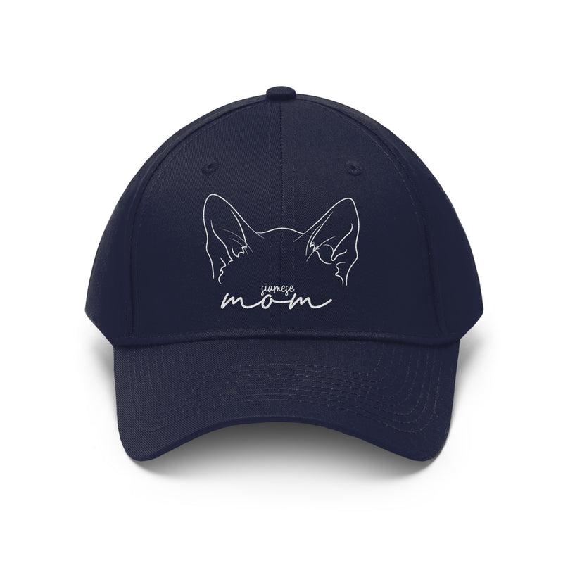 Siamese Cat Mom Embroidered Twill Hat