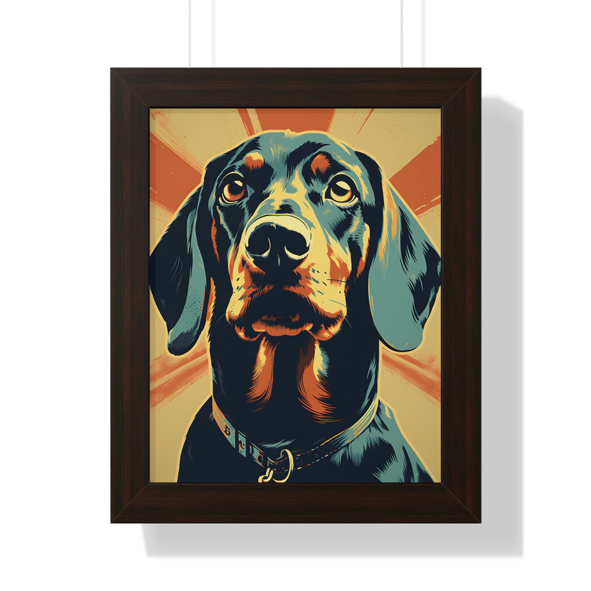 Dachshund Pop-Art Retro Framed Print