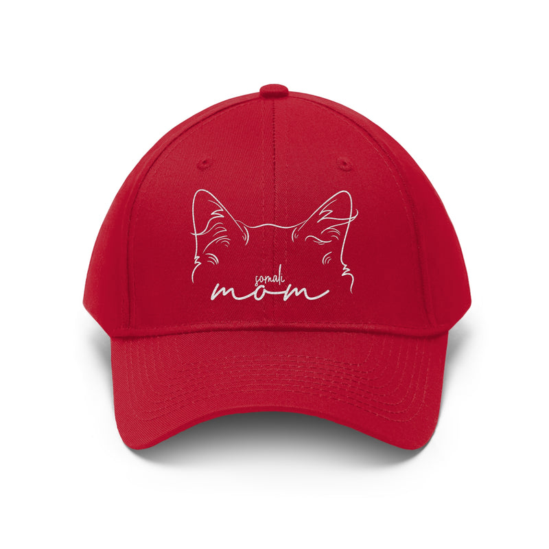 Somali Cat Mom Embroidered Twill Hat