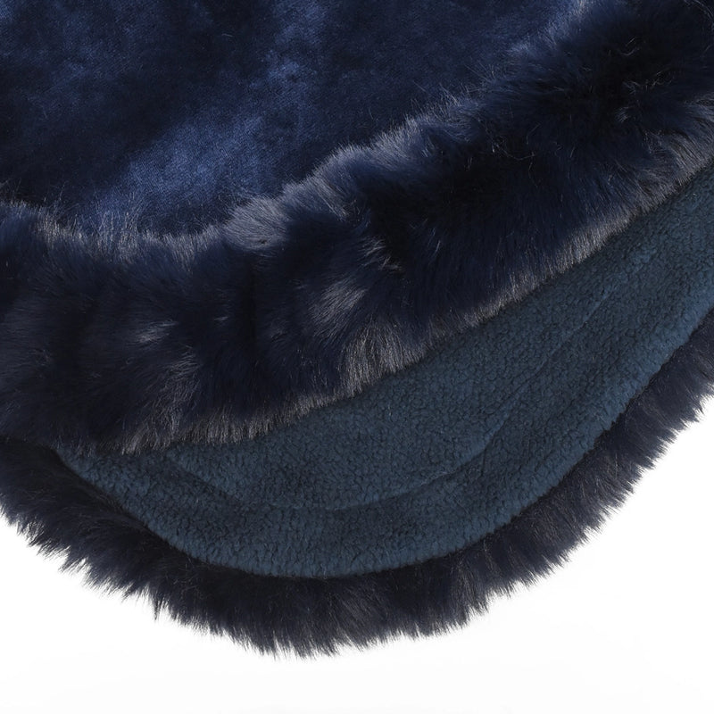 New York Rangers Fur Trim Poncho