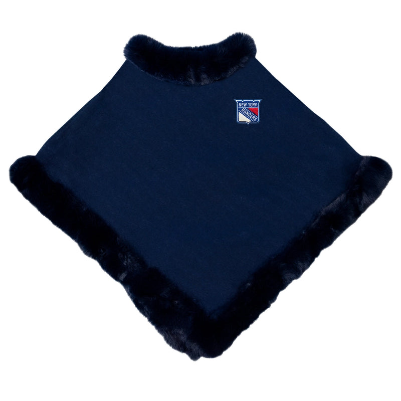 New York Rangers Fur Trim Poncho
