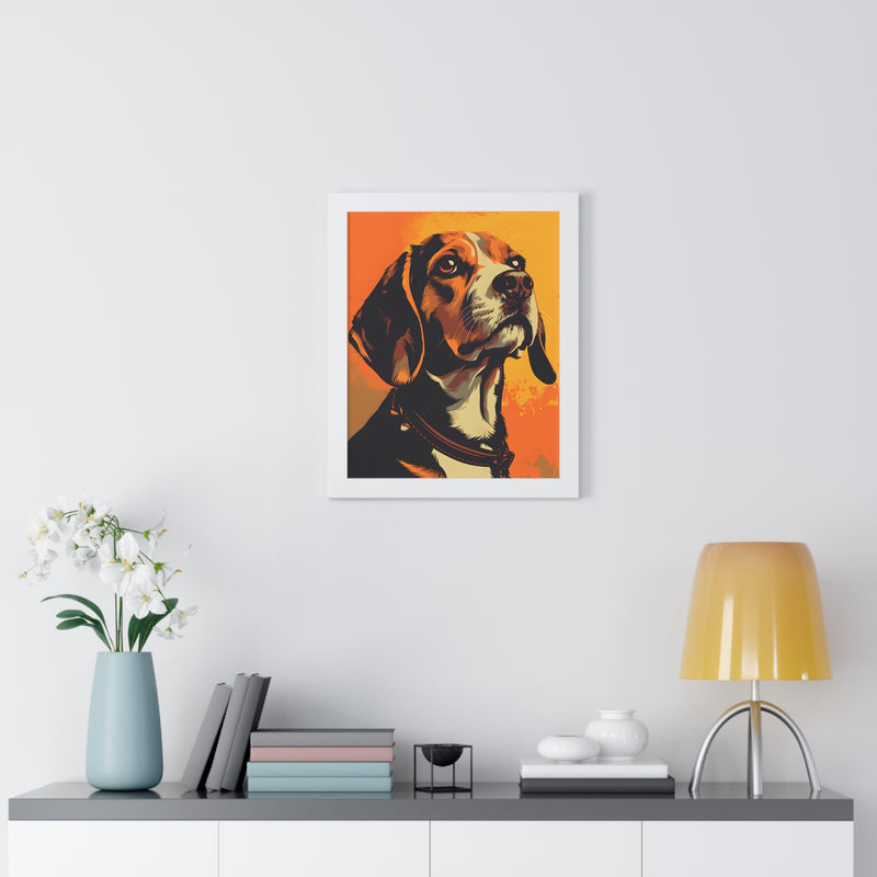 Beagle Pop-Art Retro Framed Print