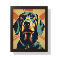 Dachshund Pop-Art Retro Framed Print