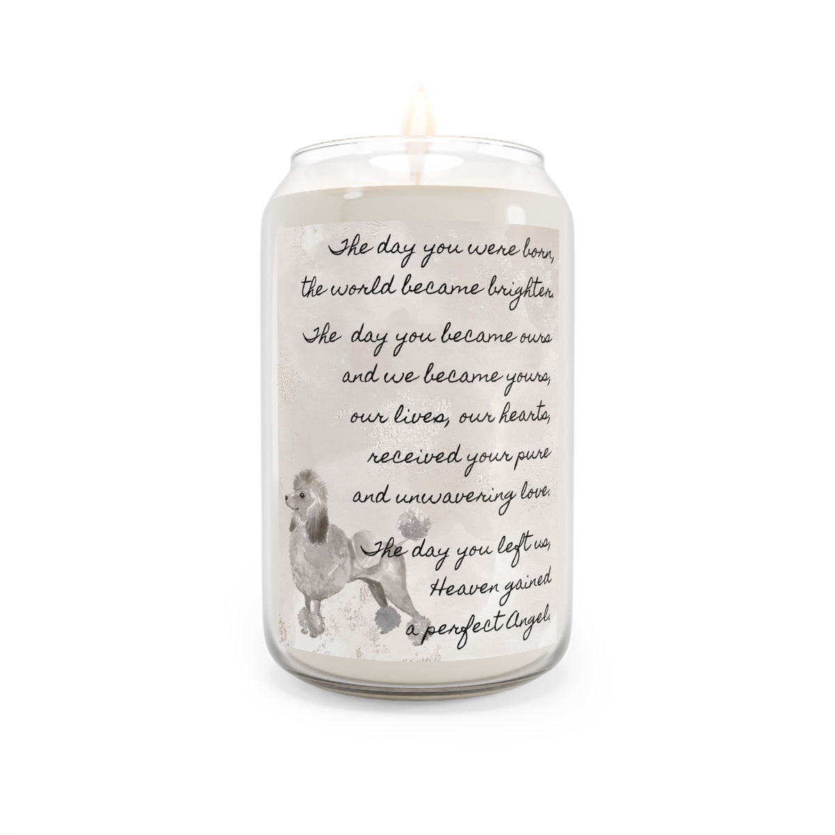 The Day Poodle Grey Pet Memorial Scented Candle, 13.75oz