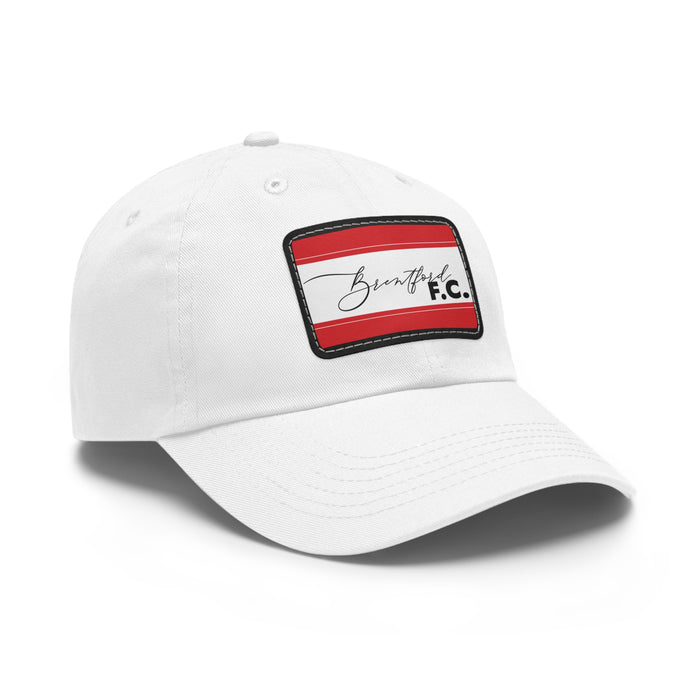 Brentford FC 25/26 Home Kit-Inspired Leather Patch Baseball Hat