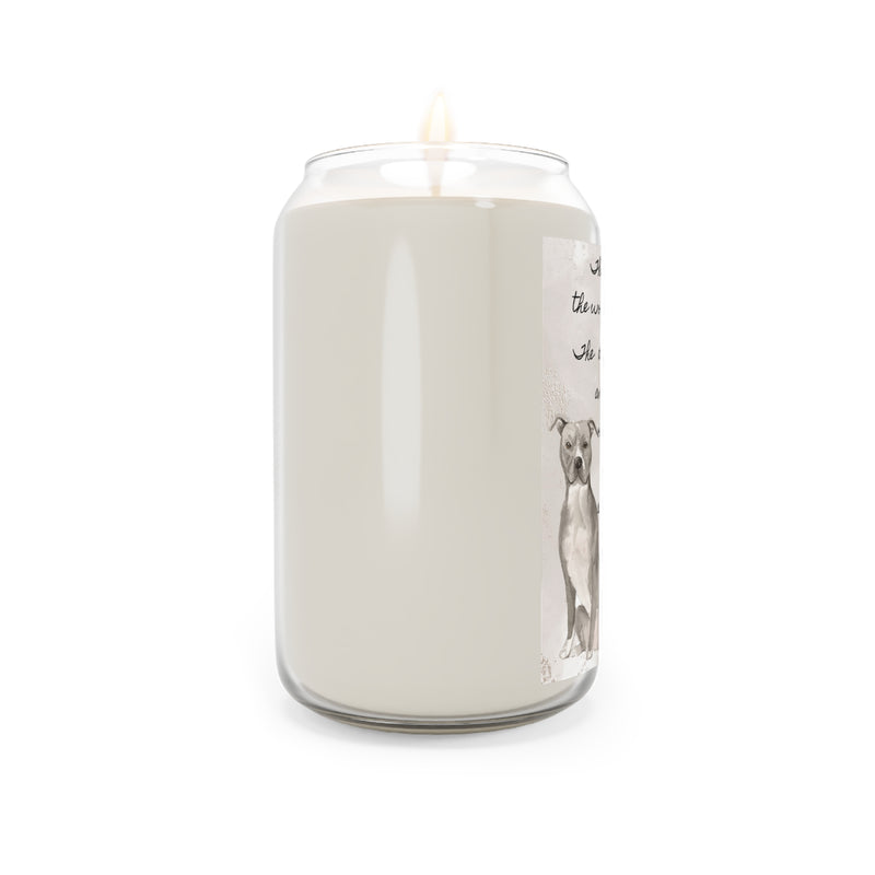 The Day American Staffordshire Terrier Grey Pet Memorial Scented Candle, 13.75oz