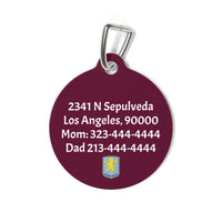 Aston Villa FC 24/25 Kit Inspired Personalized Pet Tag