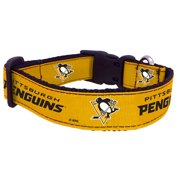 Pittsburgh Penguins Nylon Dog Collar and Leash