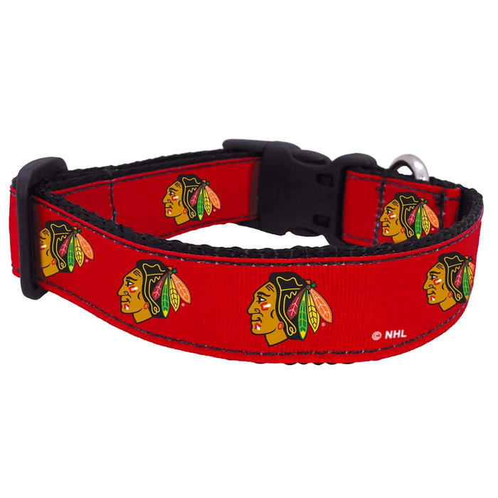 Chicago Blackhawks Nylon Dog Collar and Leash