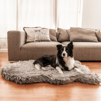 PupRug by Paw.com® Faux Fur Orthopedic Dog Bed - Curve Charcoal Grey