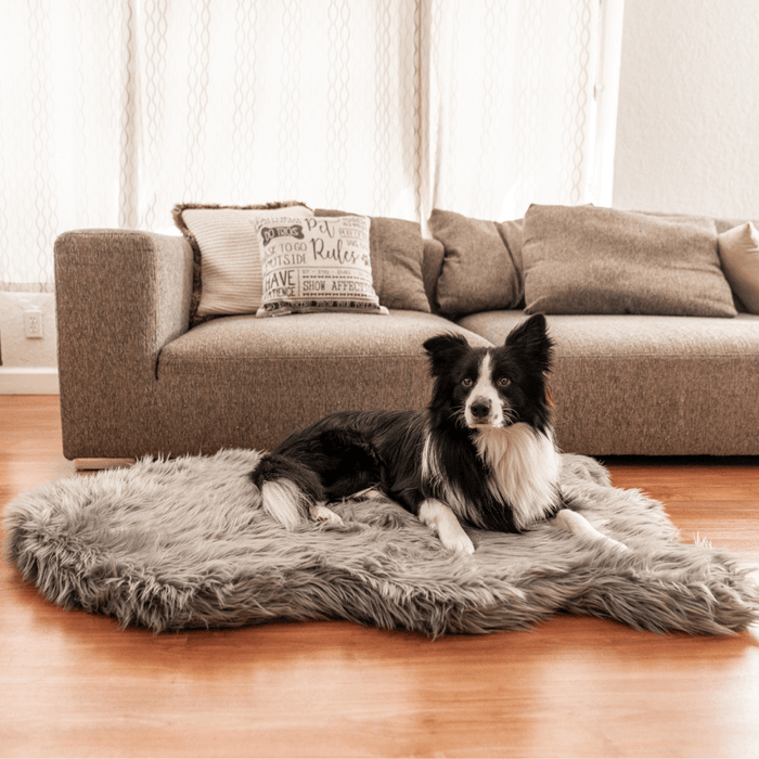 PupRug by Paw.com® Faux Fur Orthopedic Dog Bed - Curve Charcoal Grey