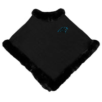 Carolina Panthers Fur Trim Poncho