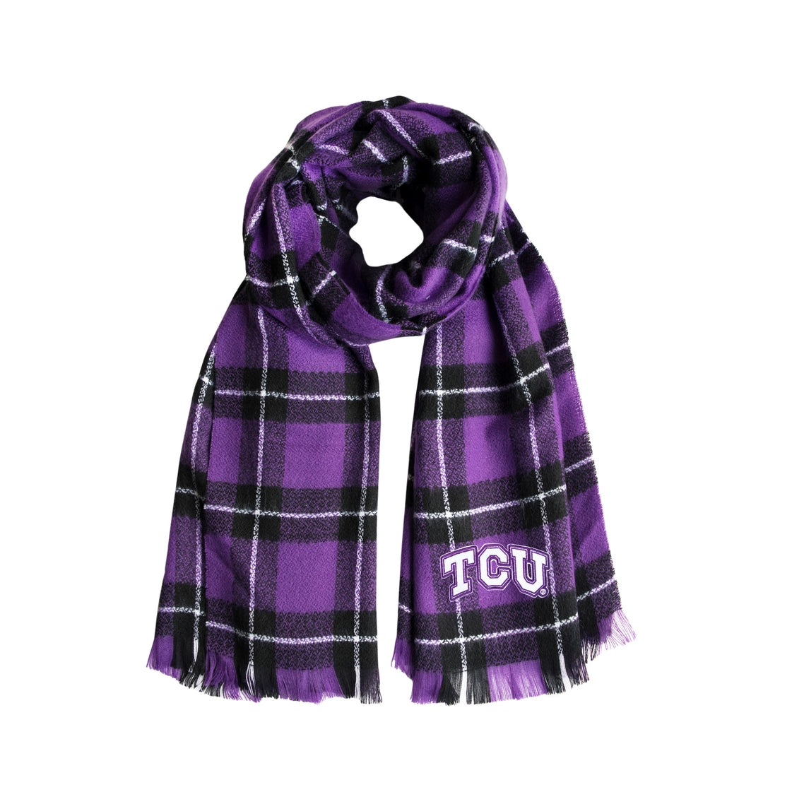 TCU Horned Frogs Plaid Blanket Scarf