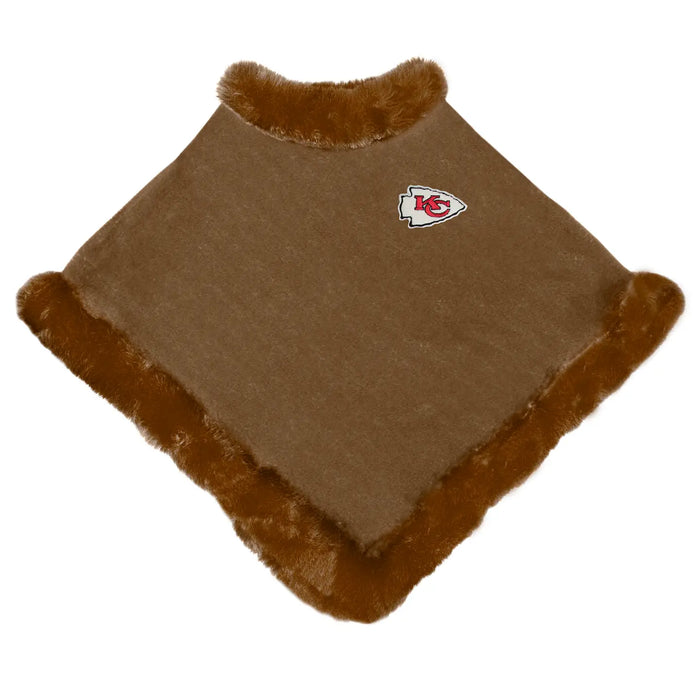 Kansas City Chiefs Fur Trim Poncho