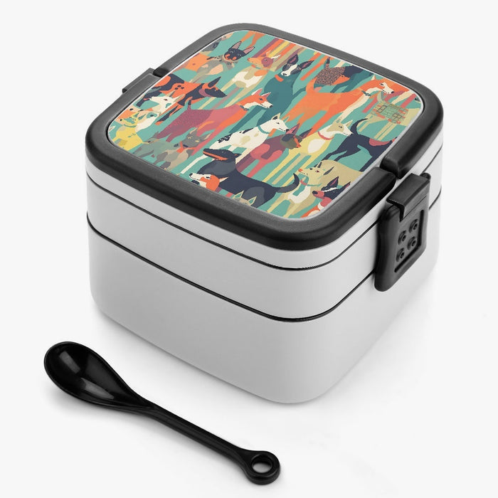 Dogs in Abstract Double-layer Lunch Box