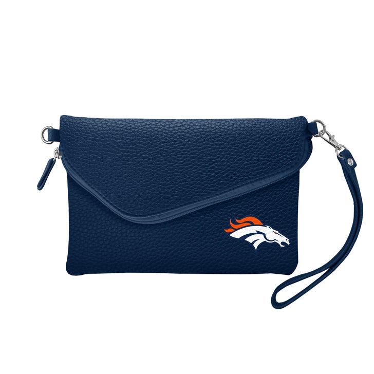 Denver Broncos Fold-Over Crossbody Pebble Purse