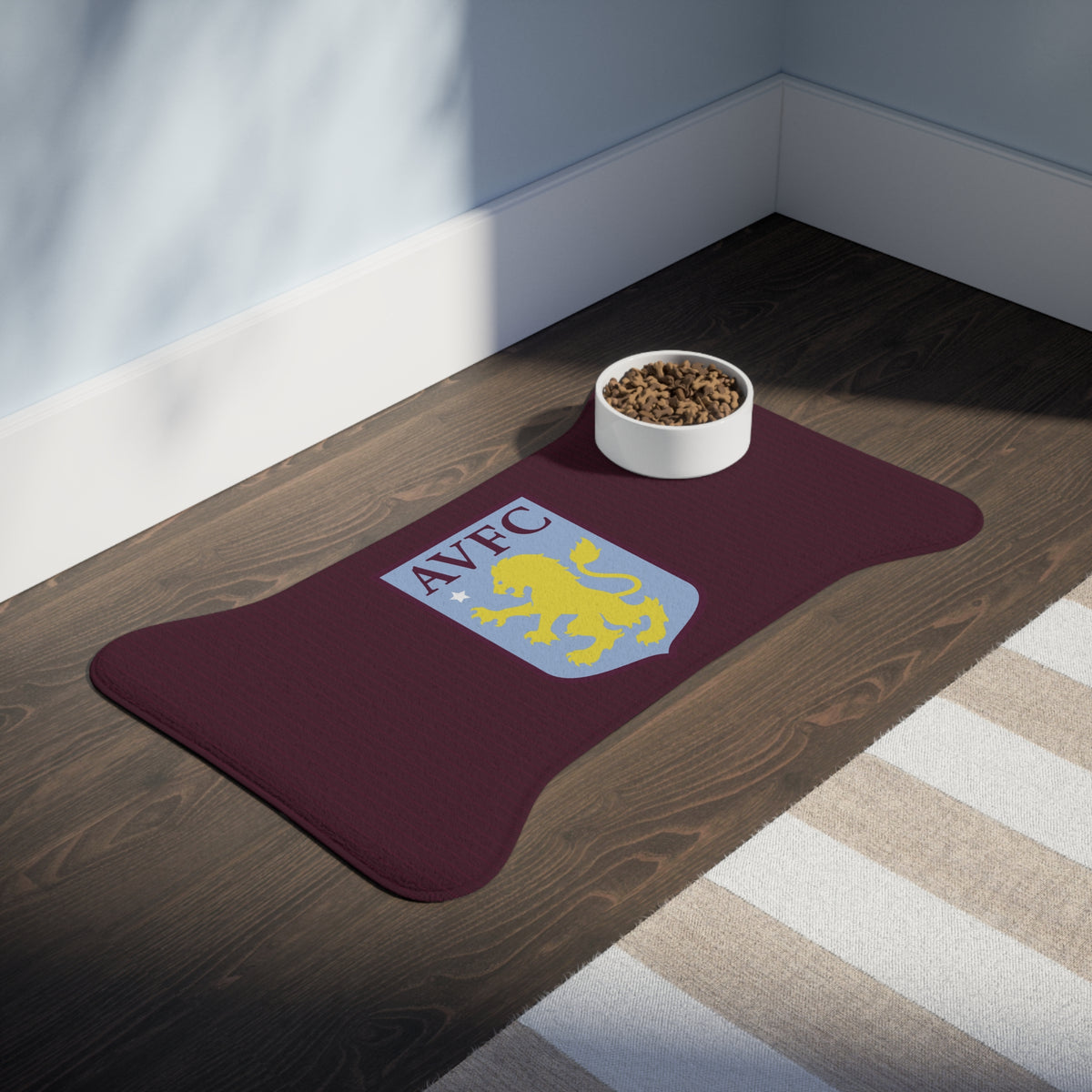 Aston Villa FC 25/26 Home Kit-Inspired Pet Feeding Mat - Different Styles