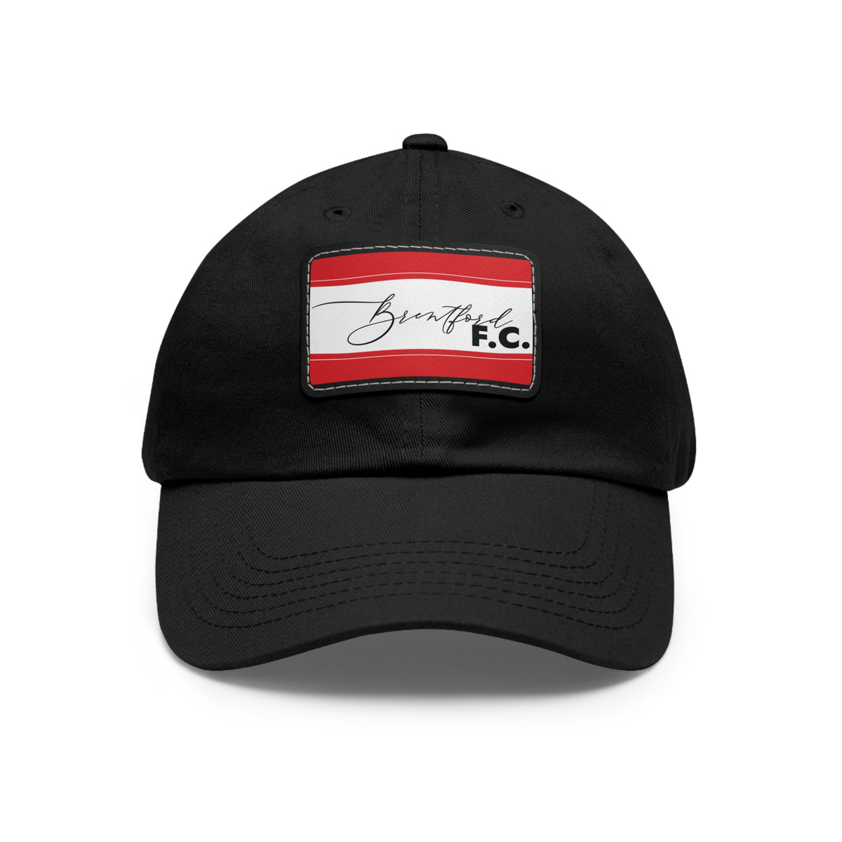 Brentford FC 25/26 Home Kit-Inspired Leather Patch Baseball Hat