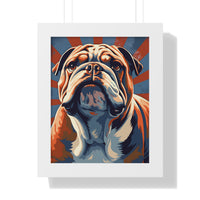 Bulldog Pop-Art Retro Framed Print