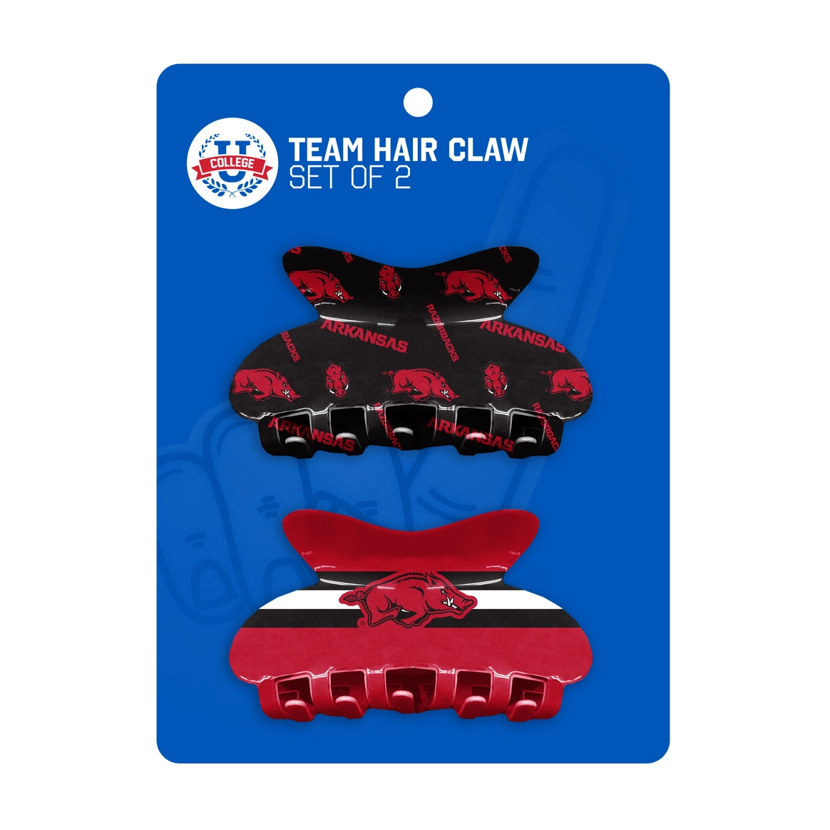 AR Razorbacks Team Hair Claw Set