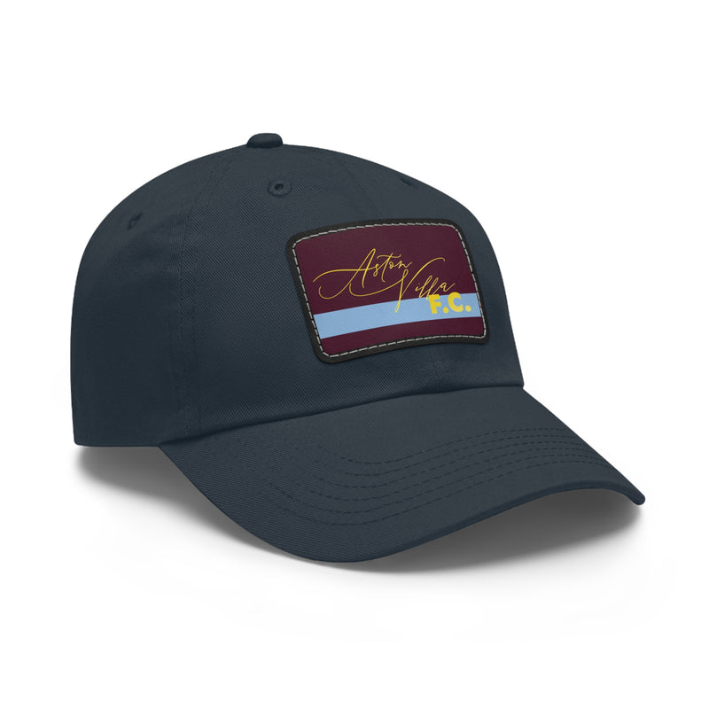 Aston Villa FC 25/26 Home Kit-Inspired Leather Patch Baseball Hat
