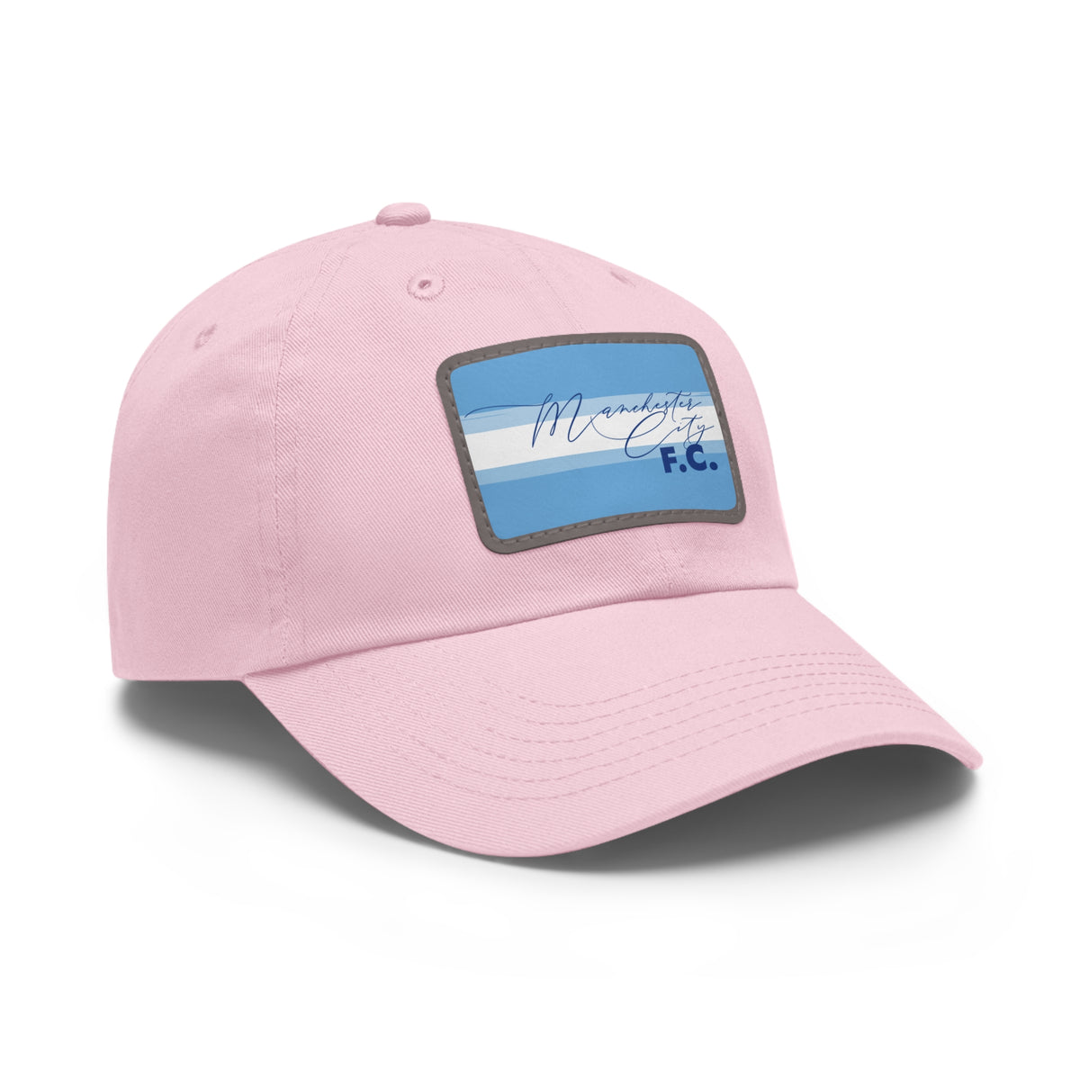 Manchester City FC 25/26 Home Kit-Inspired Leather Patch Baseball Hat
