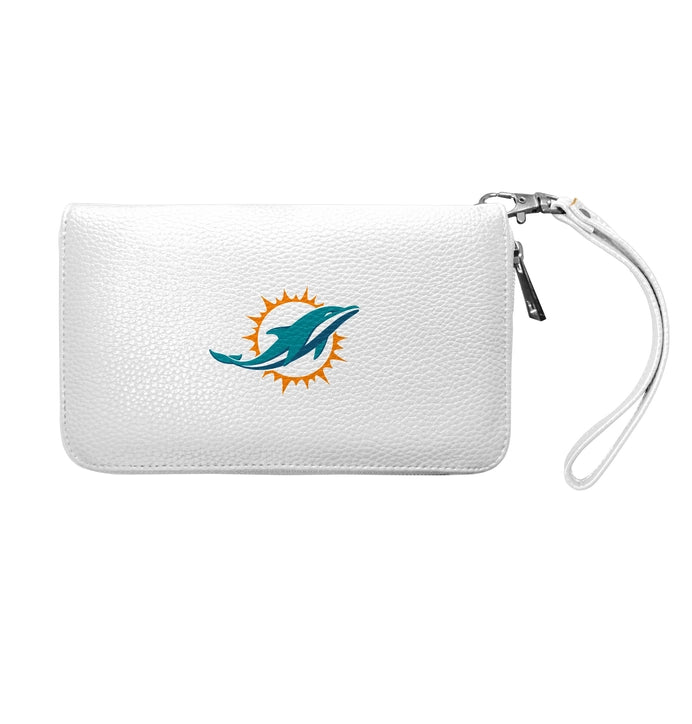 Miami Dolphins Zip Organizer Wallet Pebble