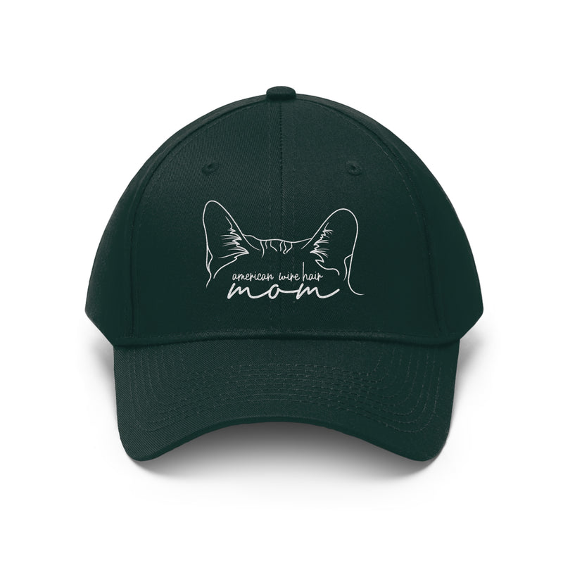 American Wire Hair Cat Mom Embroidered Twill Hat