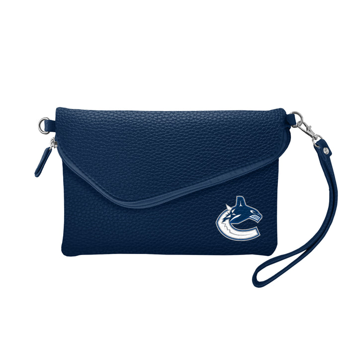 Vancouver Canucks Fold-Over Crossbody Pebble Purse