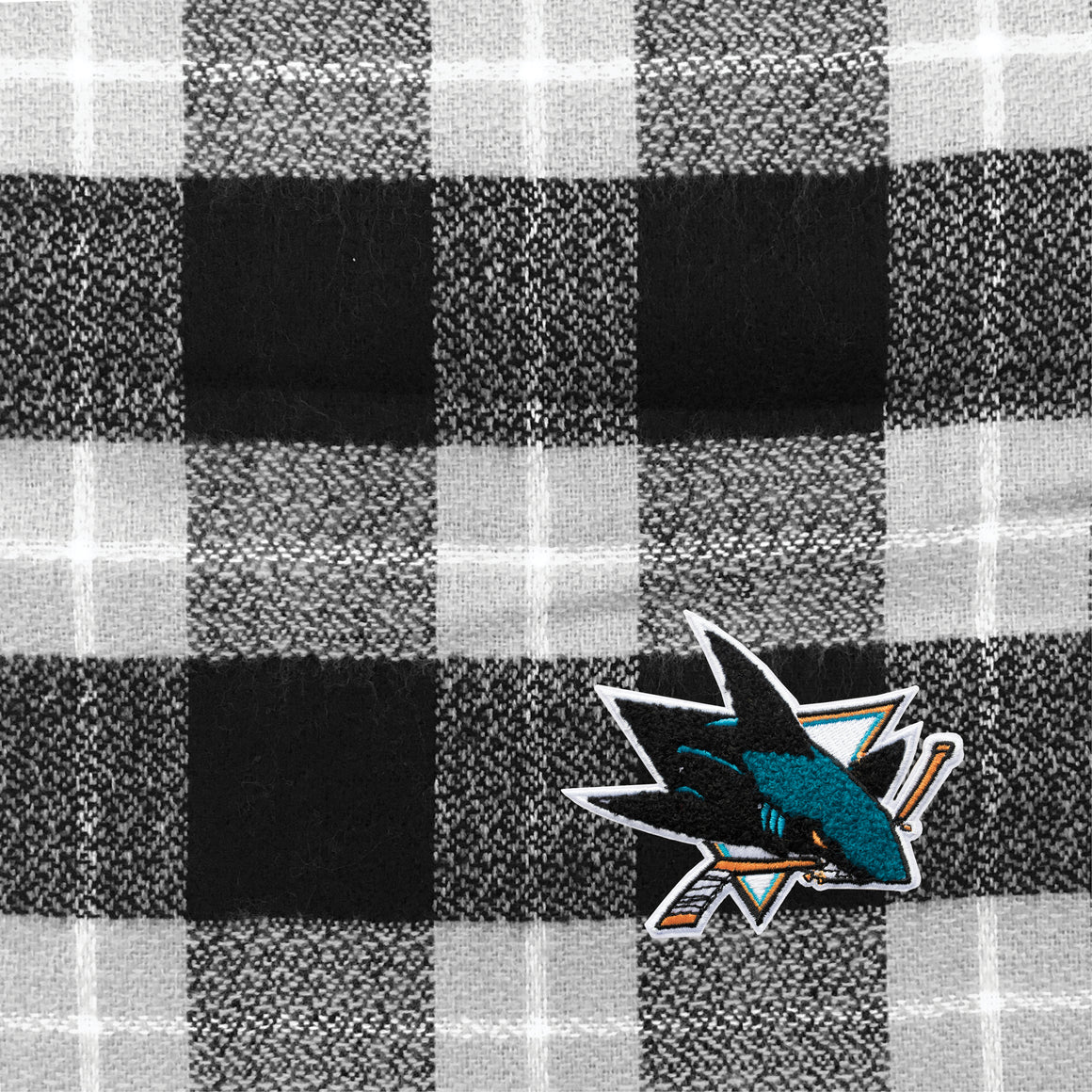 San Jose Sharks Plaid Blanket Scarf