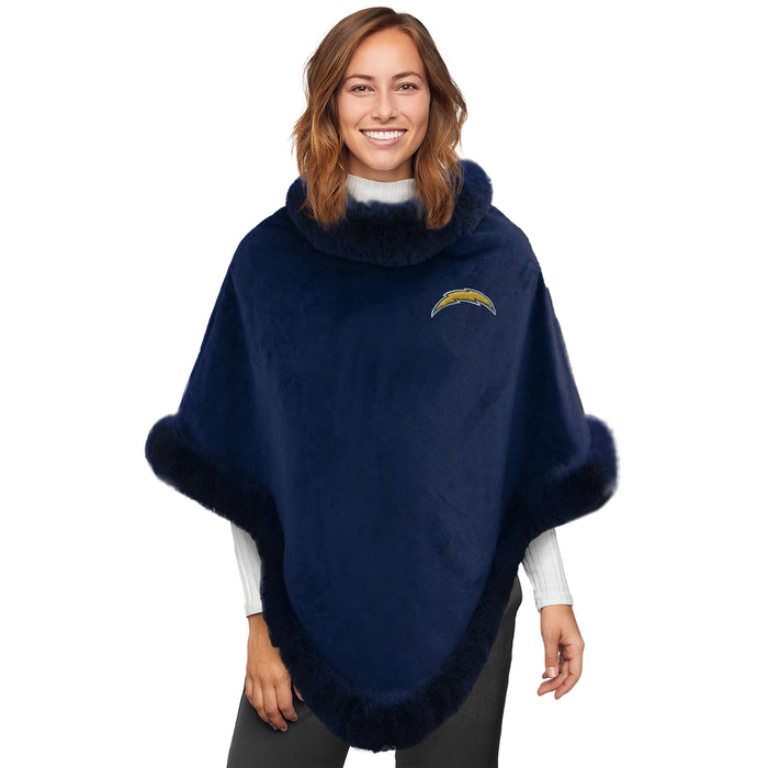 Los Angeles Chargers Fur Trim Poncho